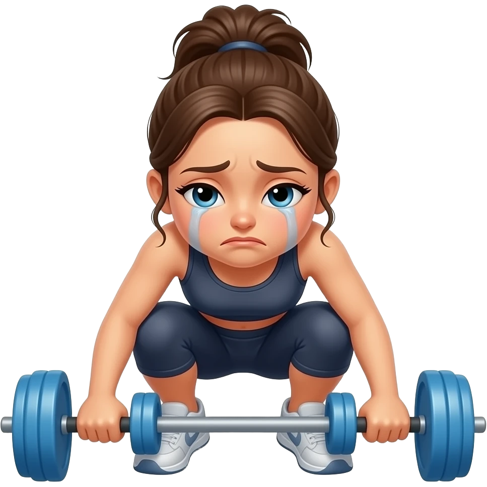 woman with no energy from gym emoji