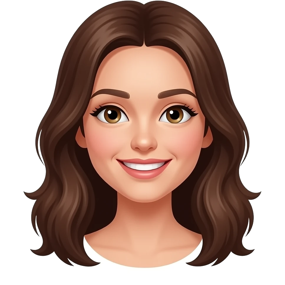 emoji femme blanche en mode in love avec cheveux châtains emoji