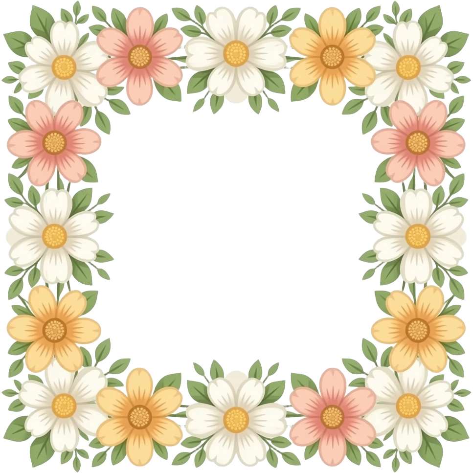 Floral decor border clipart emoji