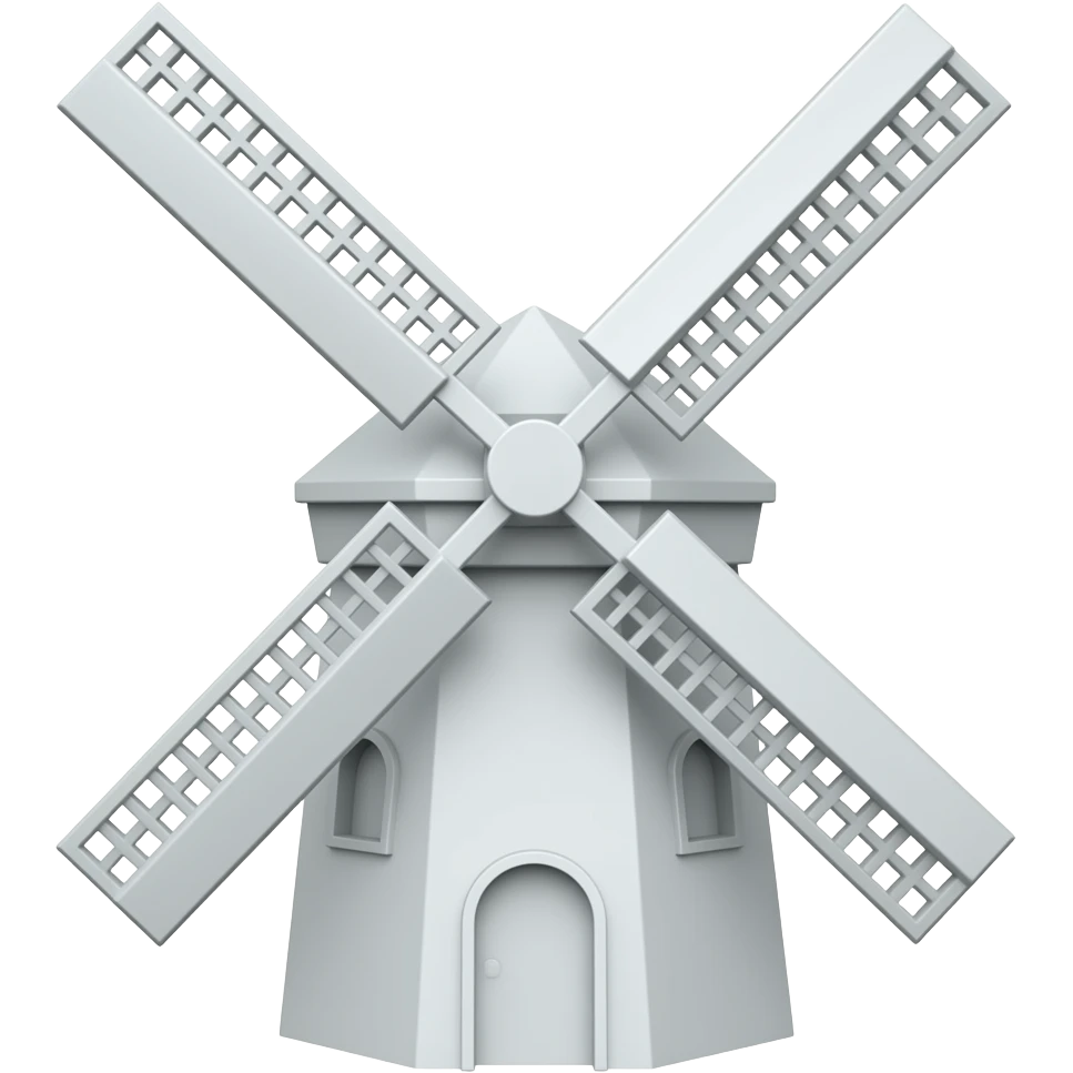 White energy Windmil 3d emoji