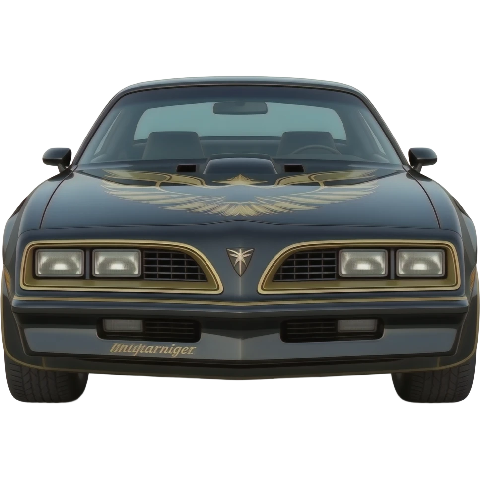 black Pontiac Firebird Trans Am 1982 k2000 knigtrider , highly detailed hyper realistic emoji