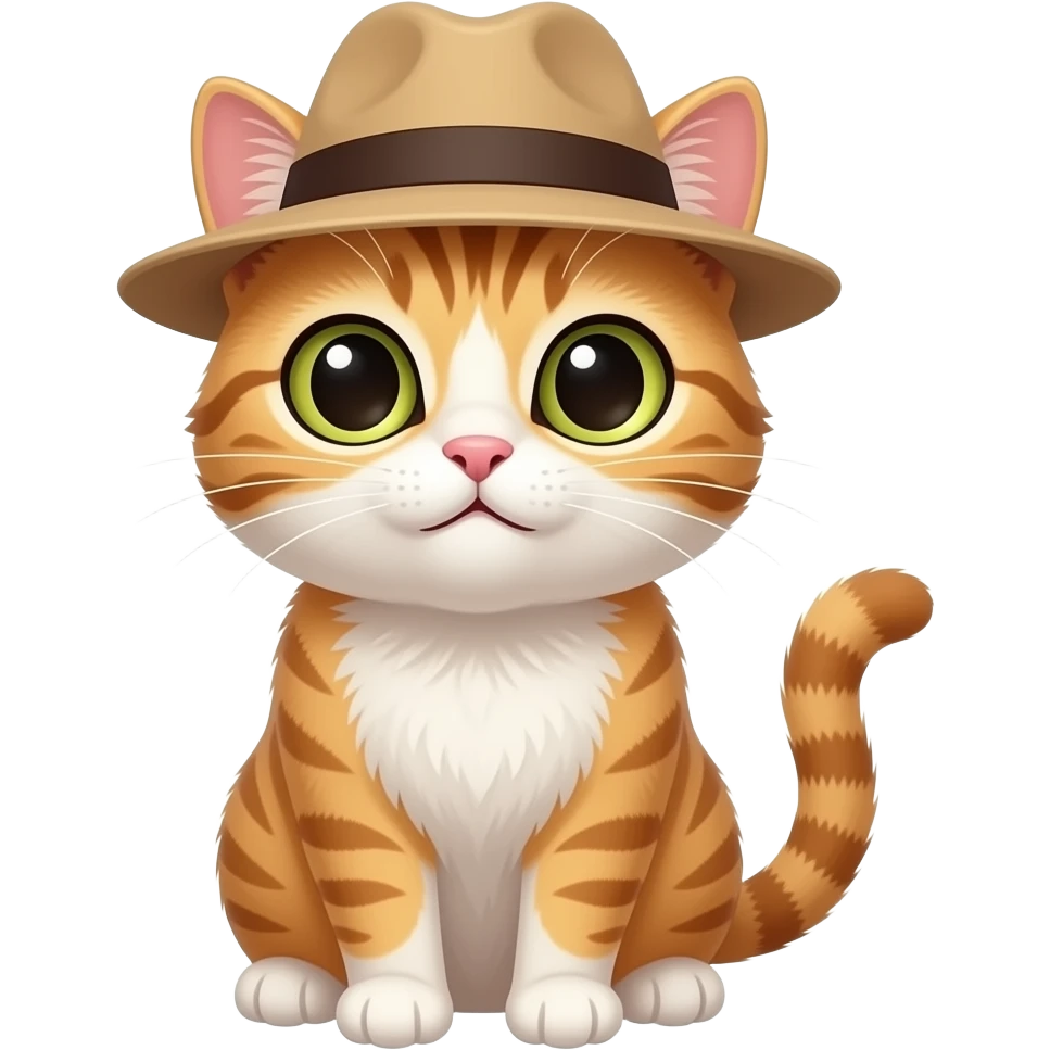 un cato con sombredo y feIis emoji
