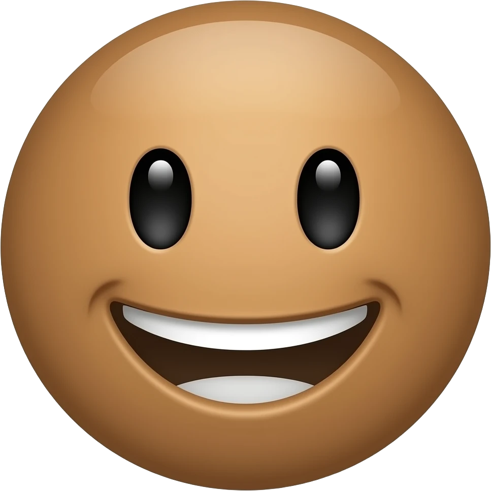 can you make the skin colour of "😊" brown? keep the round chape and the same smile emoji