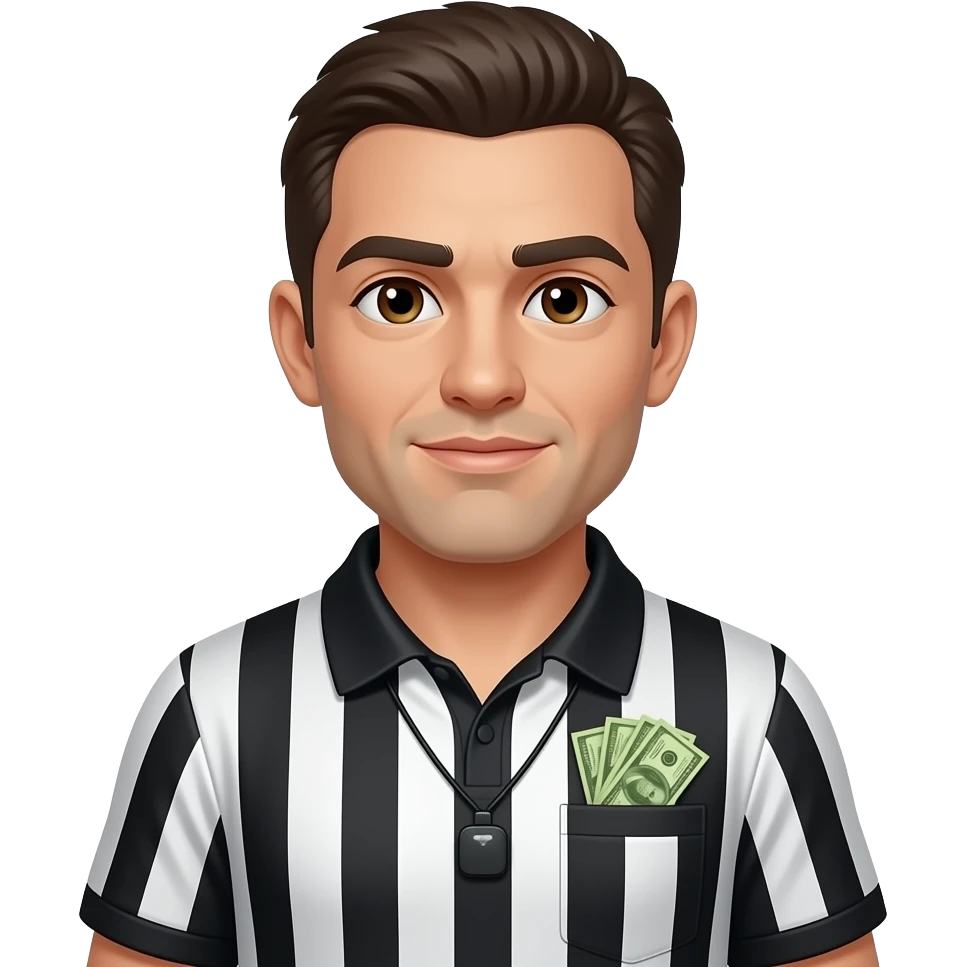 CORRUPT SOCCER REFEREE WITH A THINK DREAM OF MONEY emoji