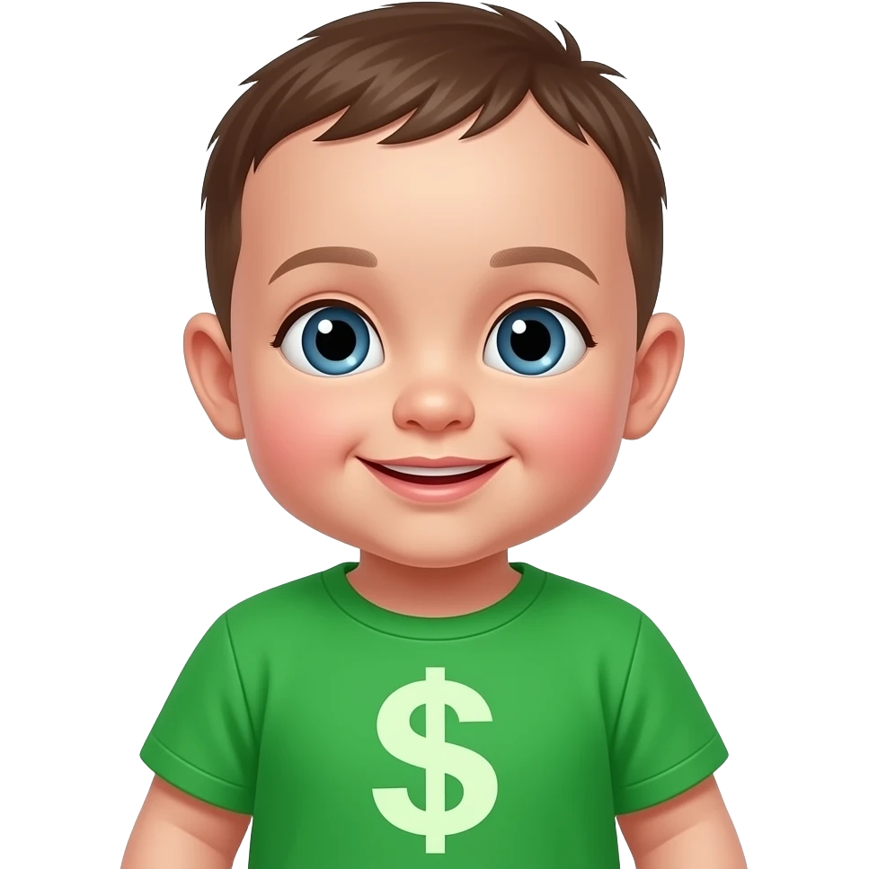 baby with dollar sign emoji