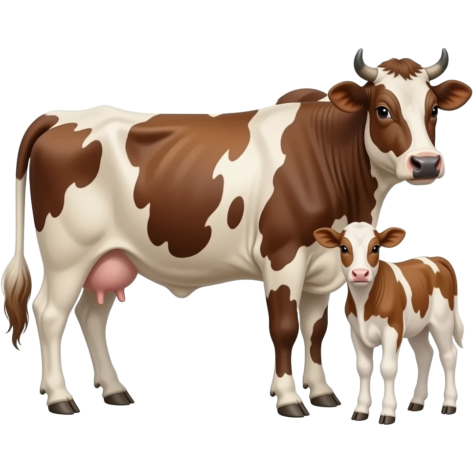 Nelore cow with calf emoji