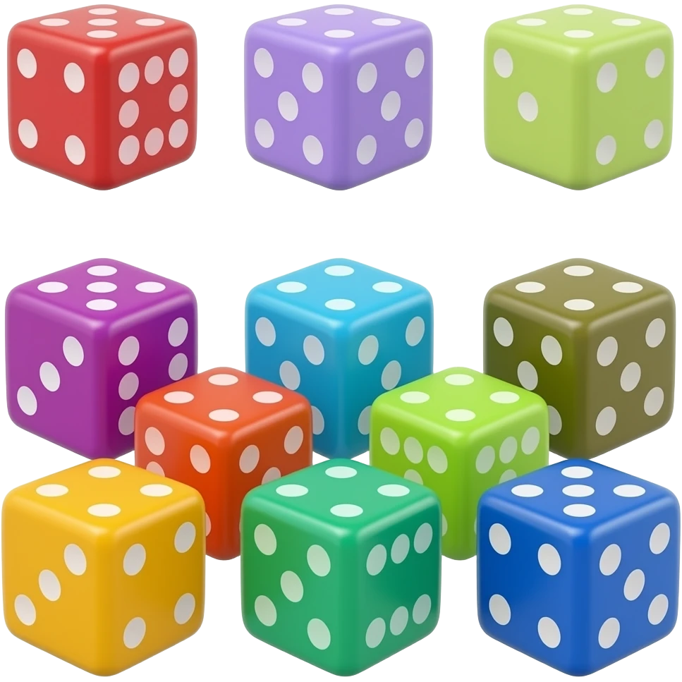 colorful dice emoji