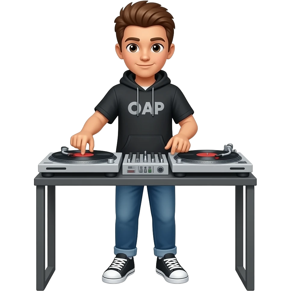 whiteboy homie mixin on turntable emoji