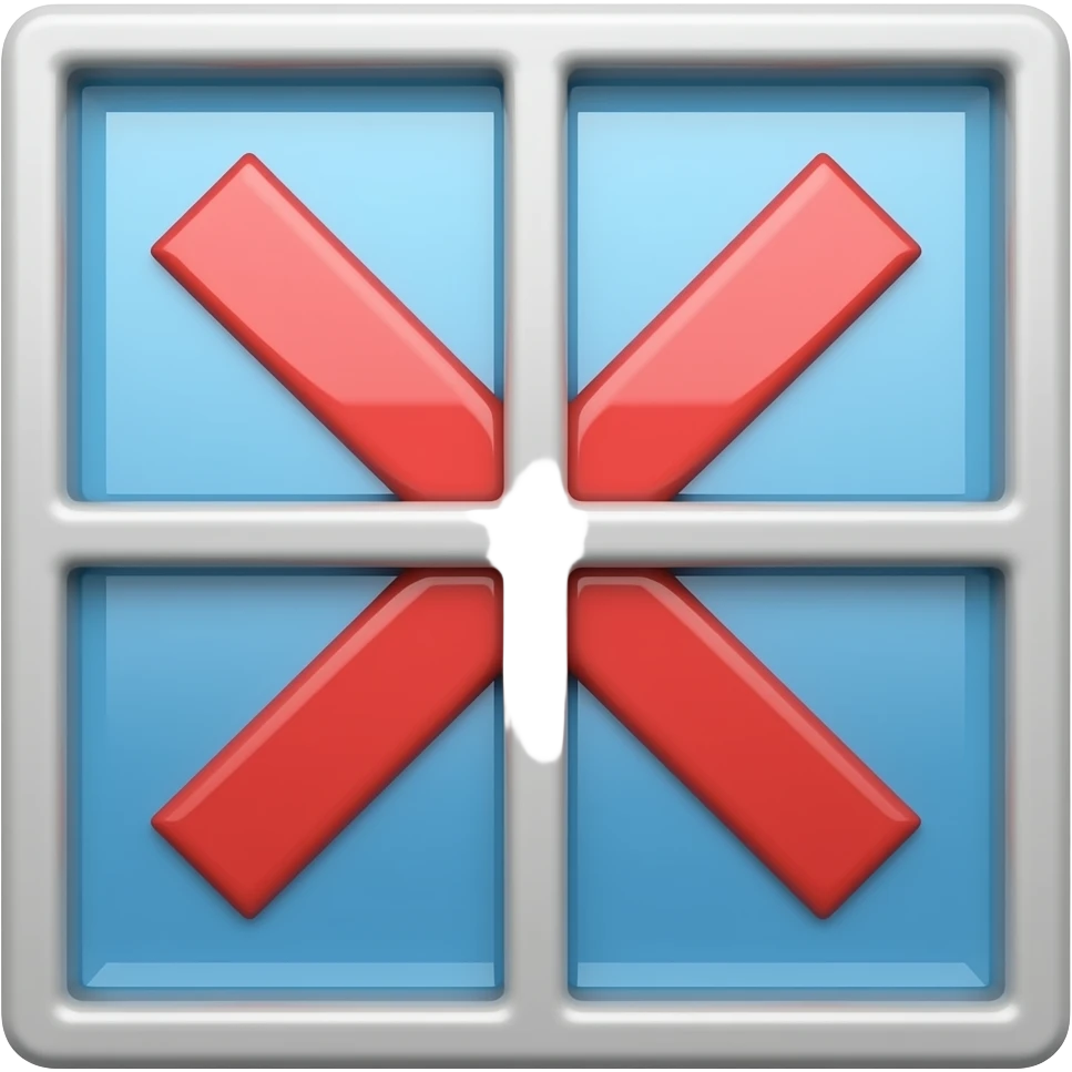 show Cross mark on Window emoji