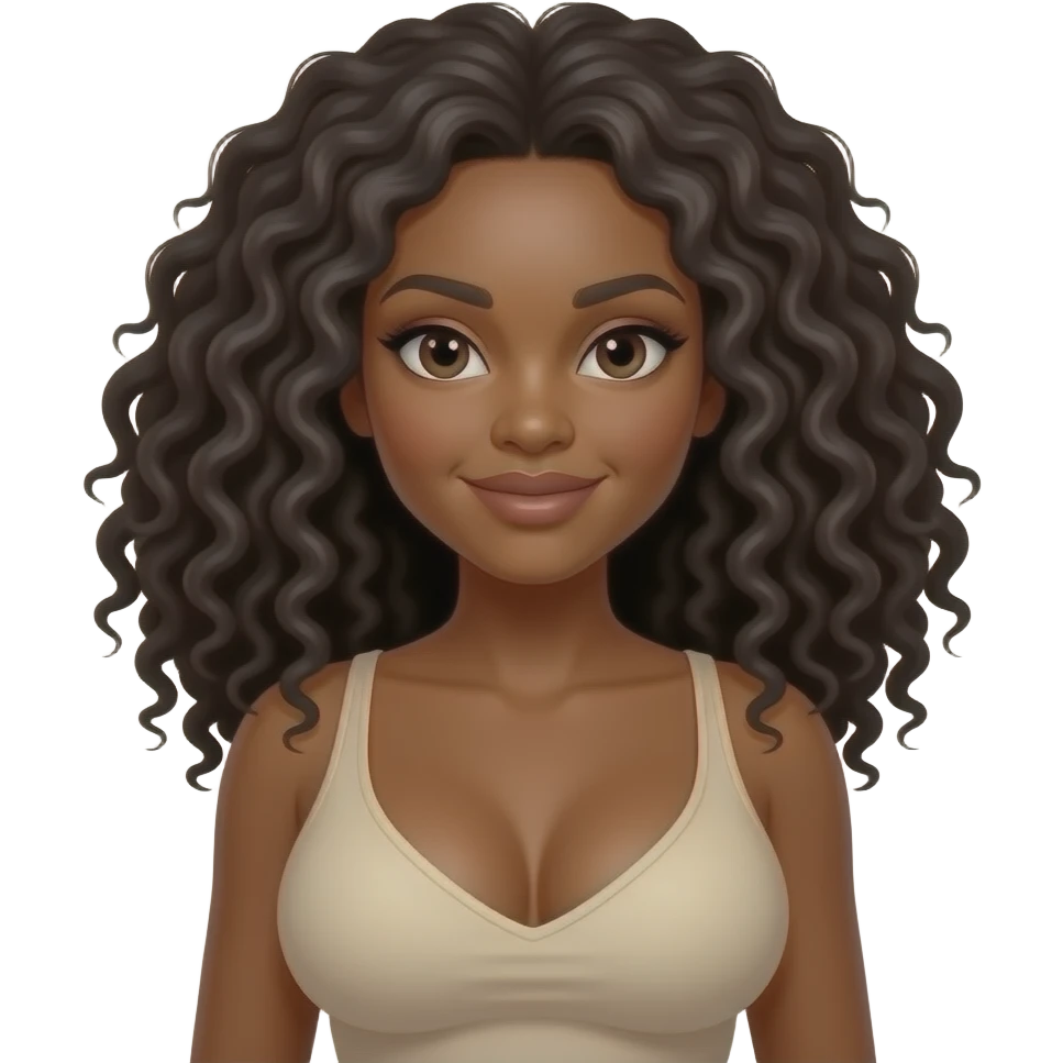 Afro ebony curvy girl whit big boobs emoji