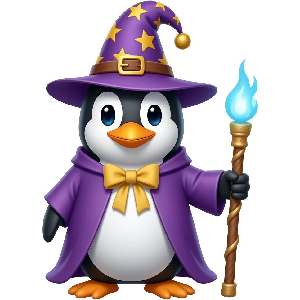 Penguin Wizard emoji