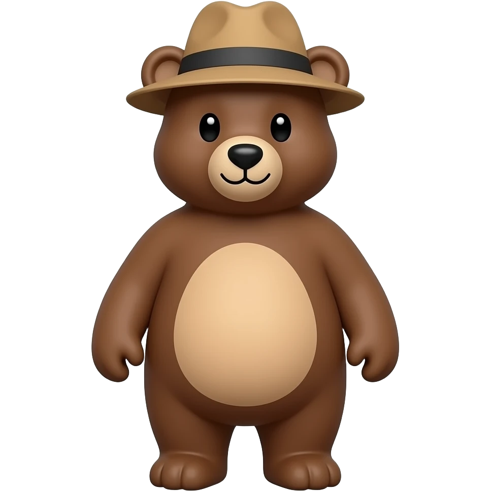 Hatted bear emoji