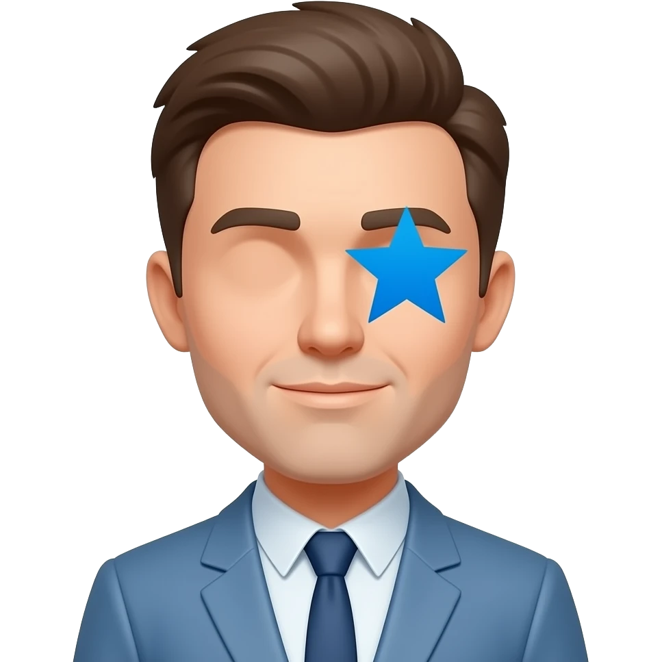 sans yeux juste etoile bleu emoji