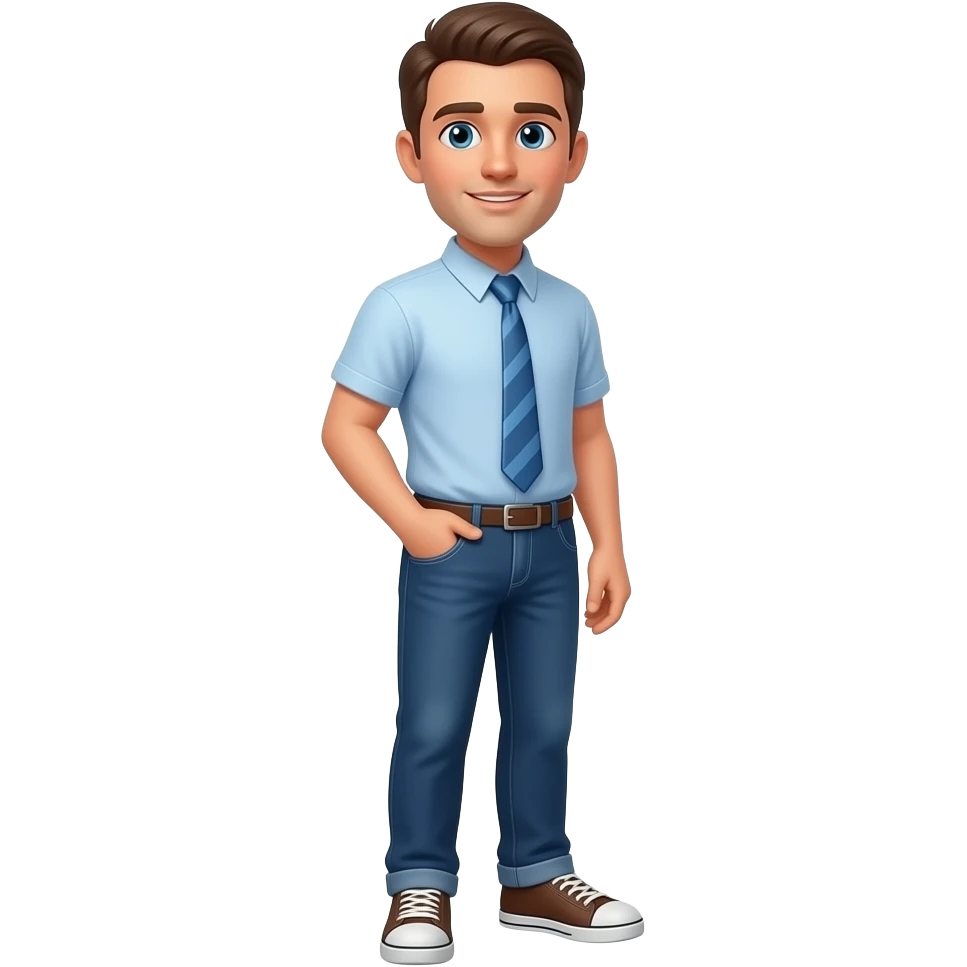 man full body preocupado con la mano en los bolsillos emoji