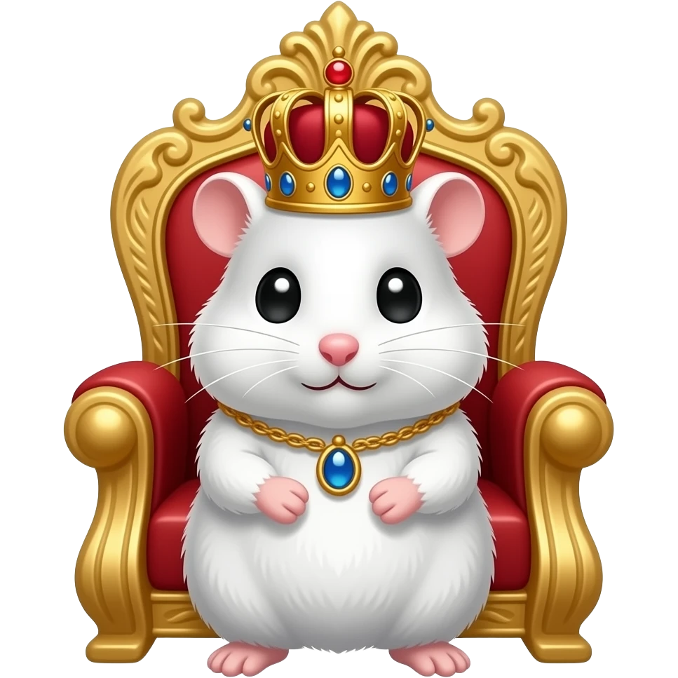 The White Hamster with a Crown and the Kingdom emoji