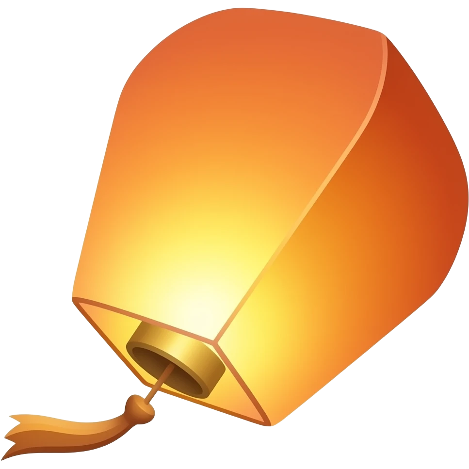 lantern floating with wind emoji