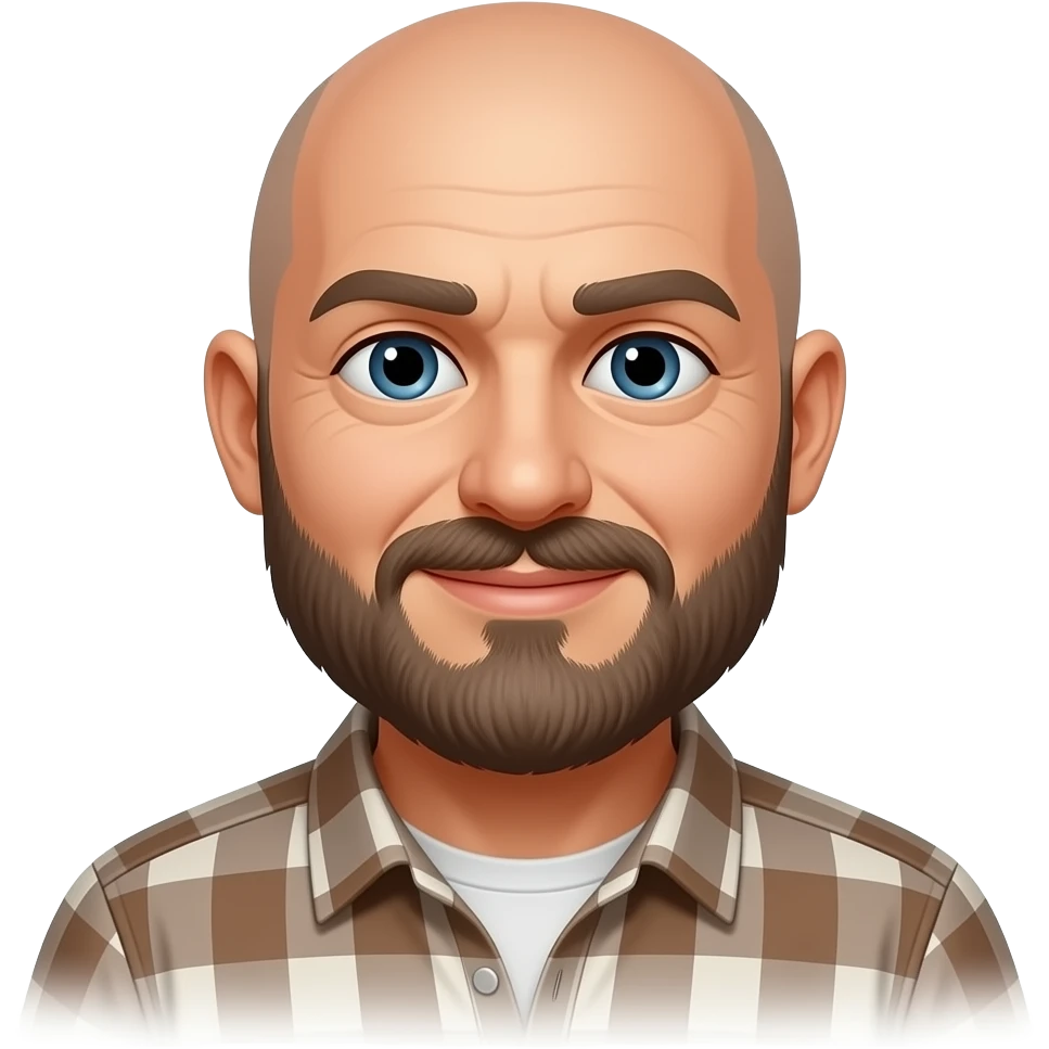 bald man with beard on Wright stand on mower emoji
