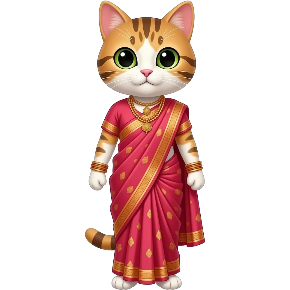 Cat in Indian saree emoji