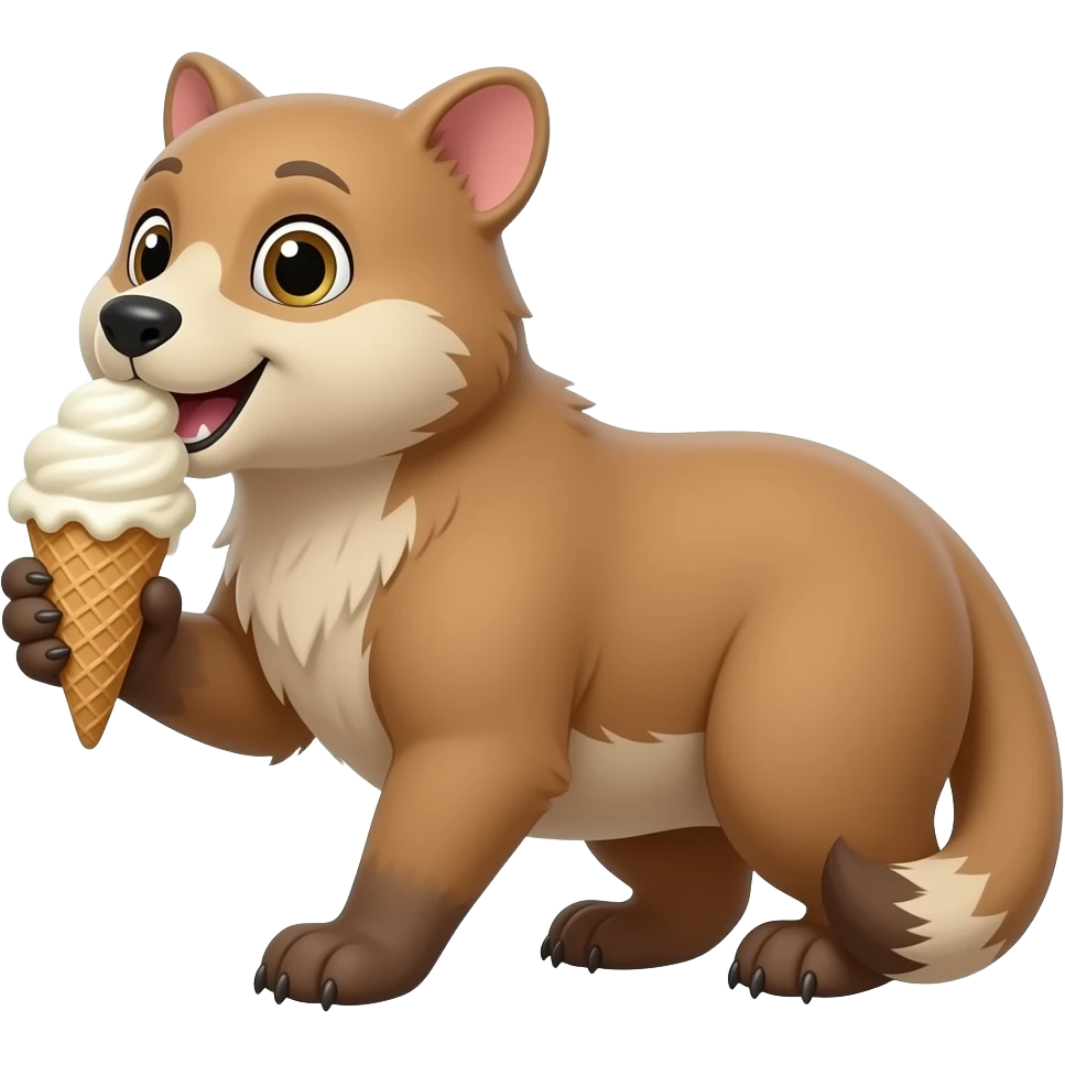 animal eating icecream portrait emoji