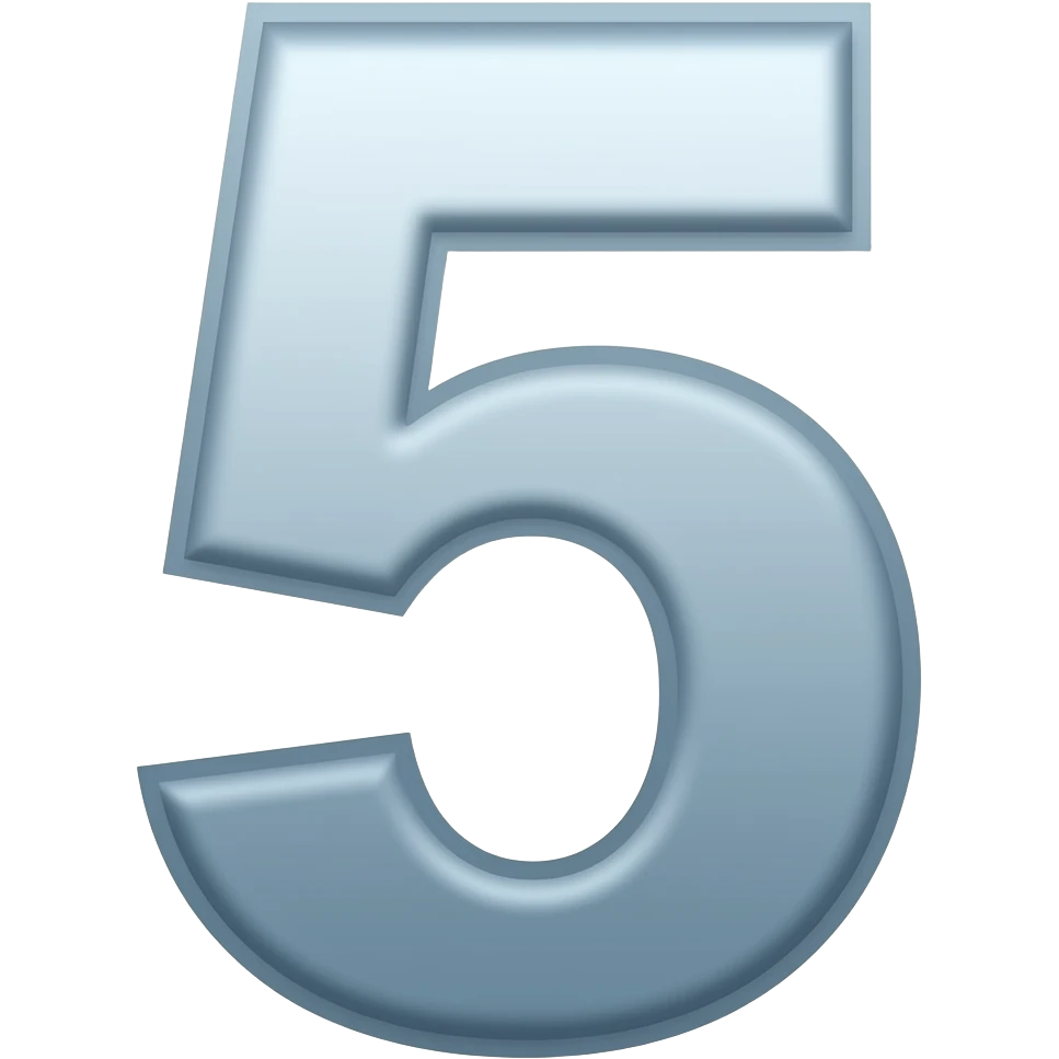number 5 emoji
