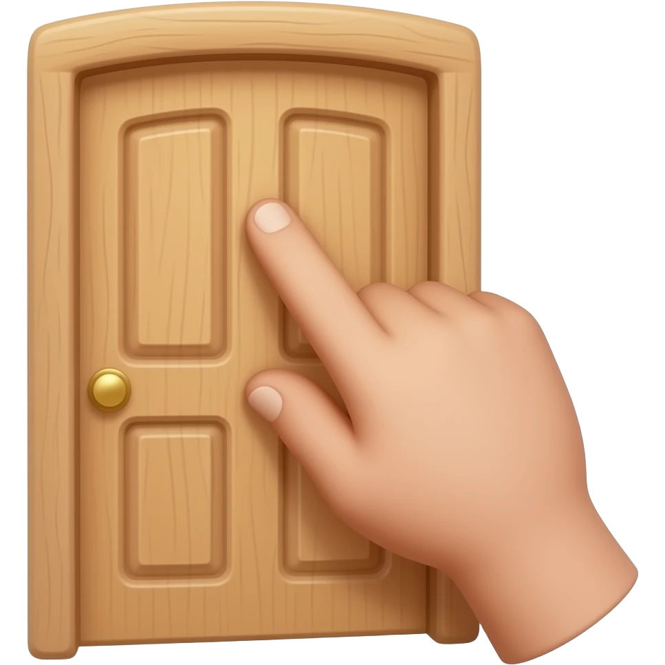 pov closed hand knocking on door. no door visible emoji