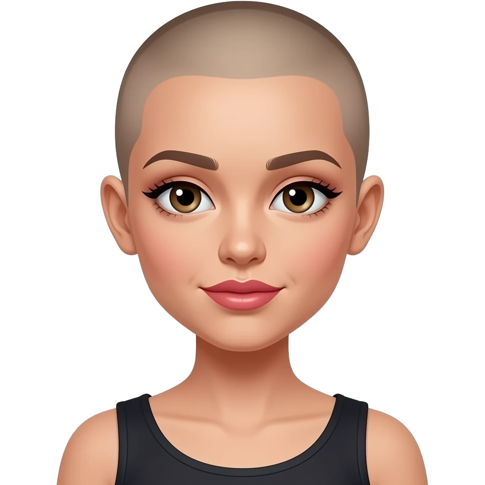 دختری با فرق سر یه وری و آرایش و لیپ گلاس emoji