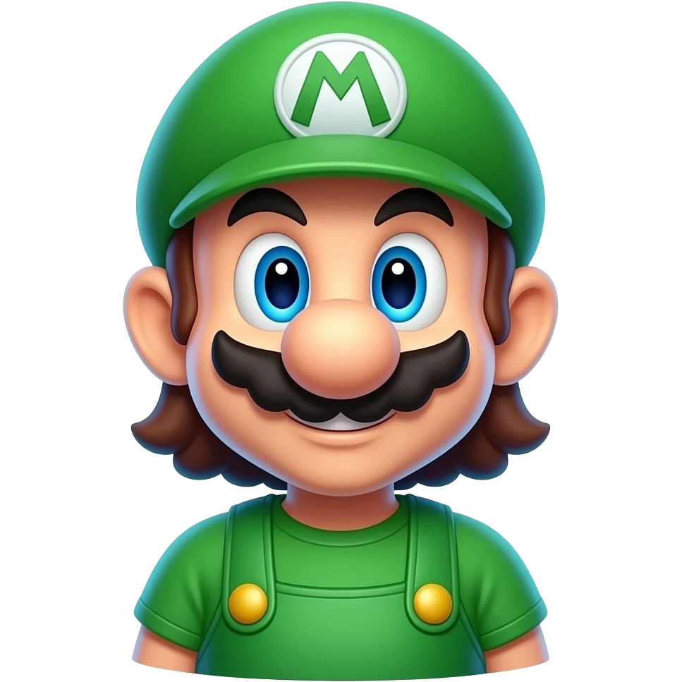 Neon colour mario with green dress emoji
