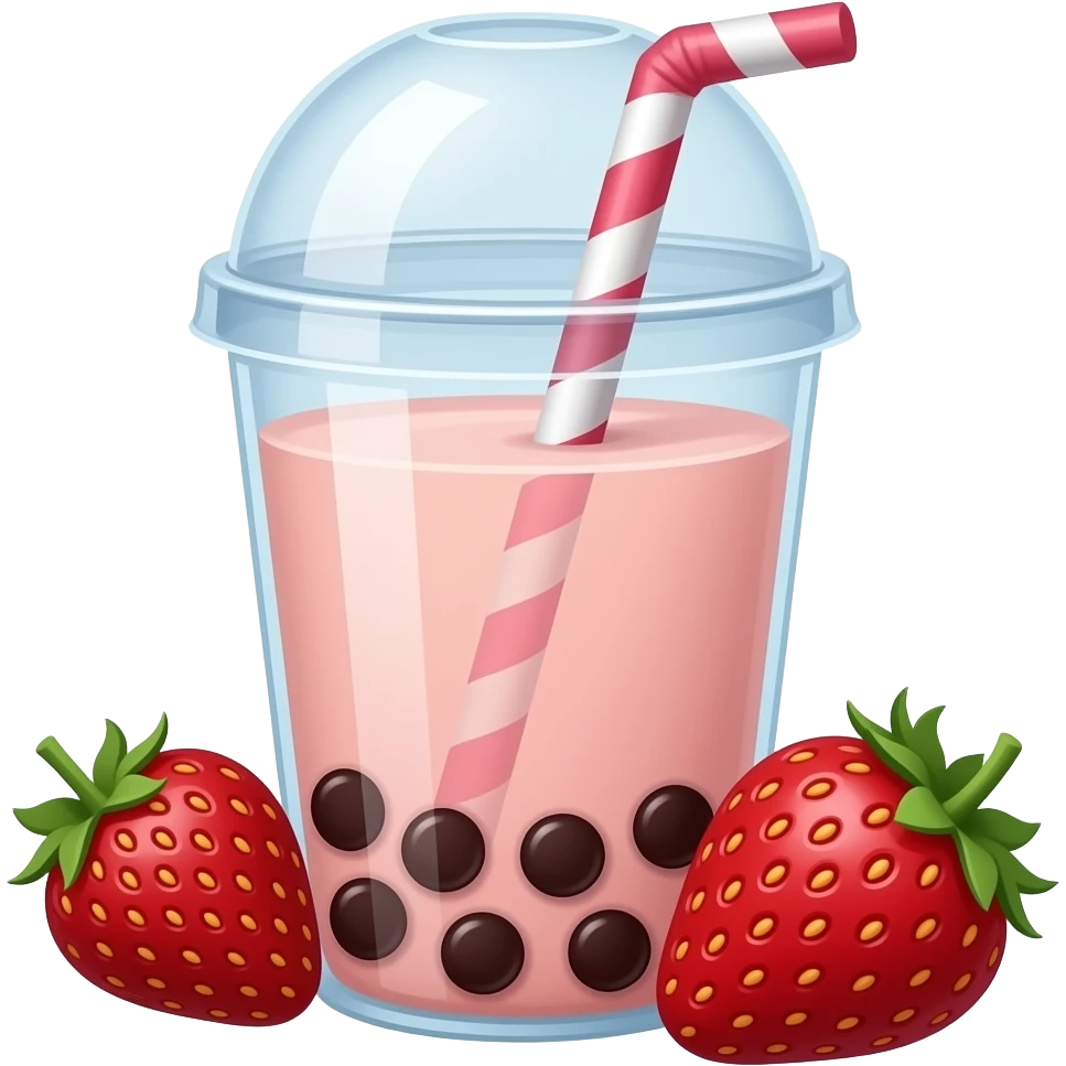 Strawberry boba tea emoji