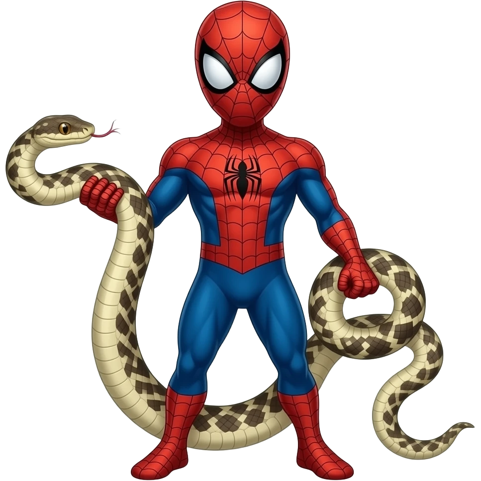 Spider man with a snake emoji