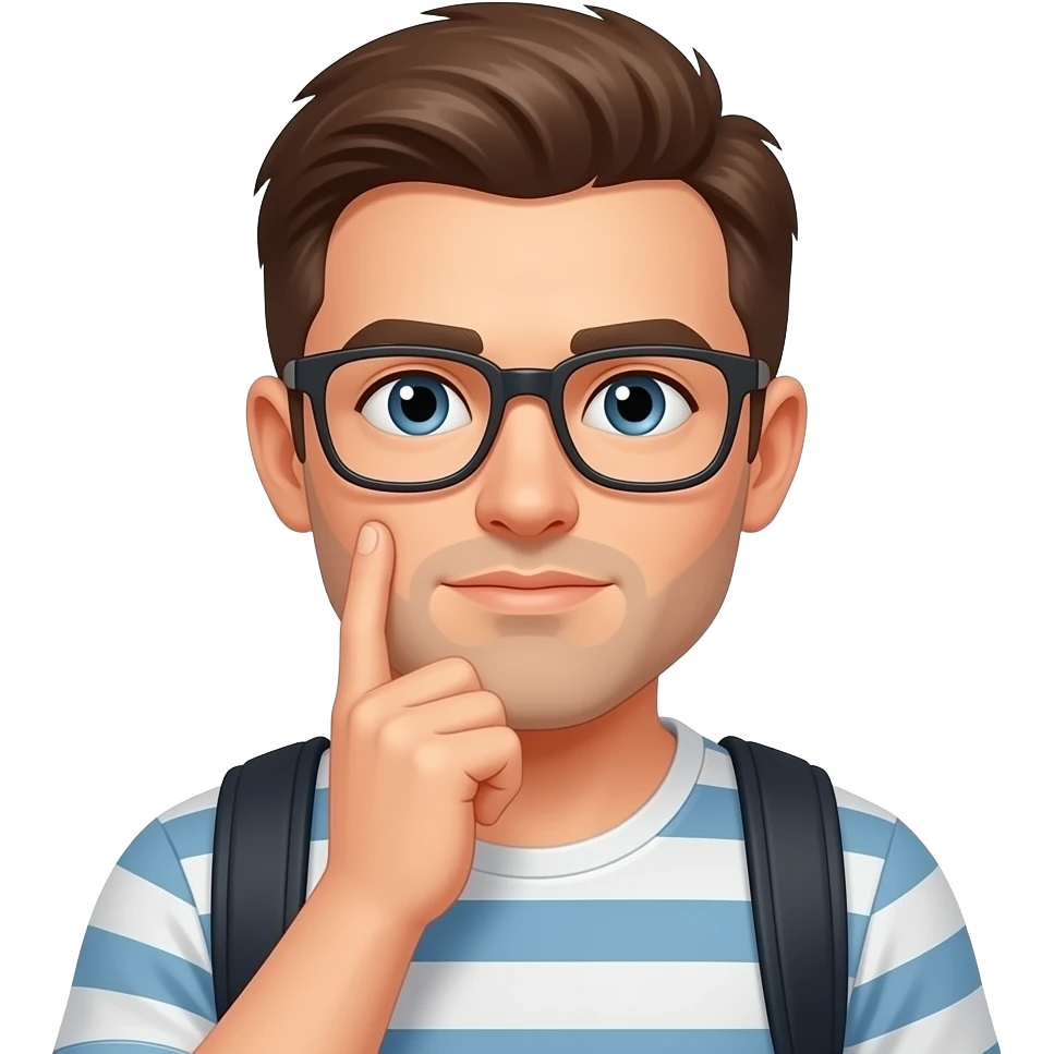 The tourist was thinking hard emoji