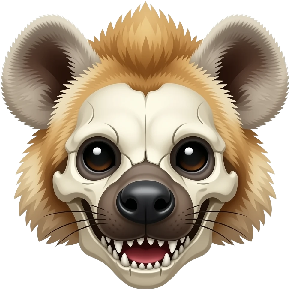 Голова гиены с черепом динозавра emoji