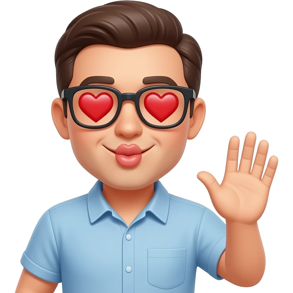 🥰+🫦+👓+🖐 emoji