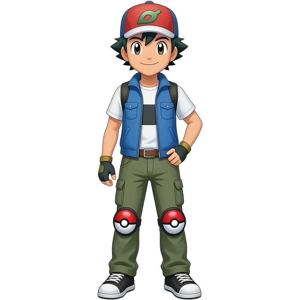 Ash Ketchum trainer long cargo pants, the knee pads should be pokemon ...