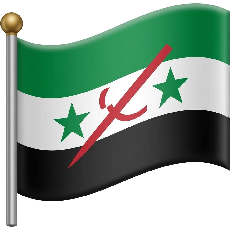 علم الثورة  الاخضر السورية ايموجي emoji