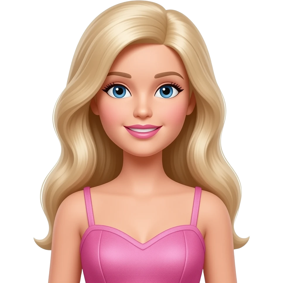 Make a Barbie with pink dress emoji