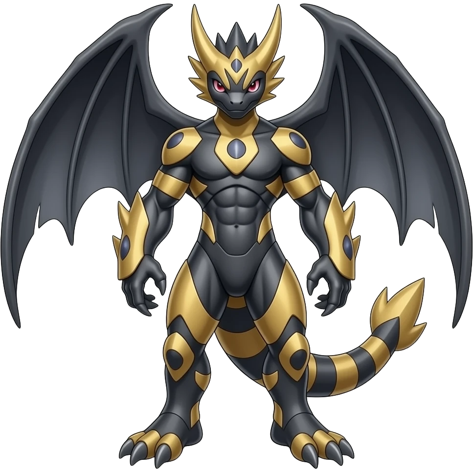 Guilmon-Zorua-Zoroark-Noibat-Absol-Fakémon-Digimon-hybrid, full body detailed emoji
