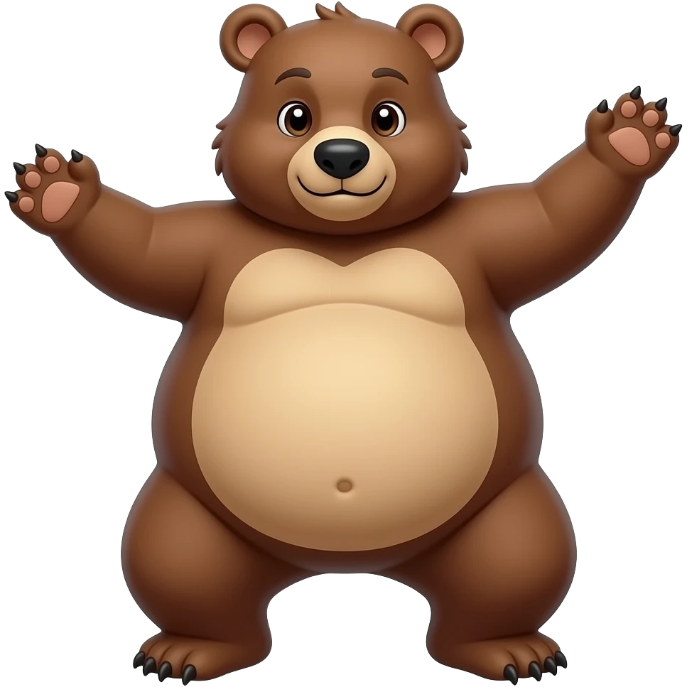 Full belly bear dancing emoji