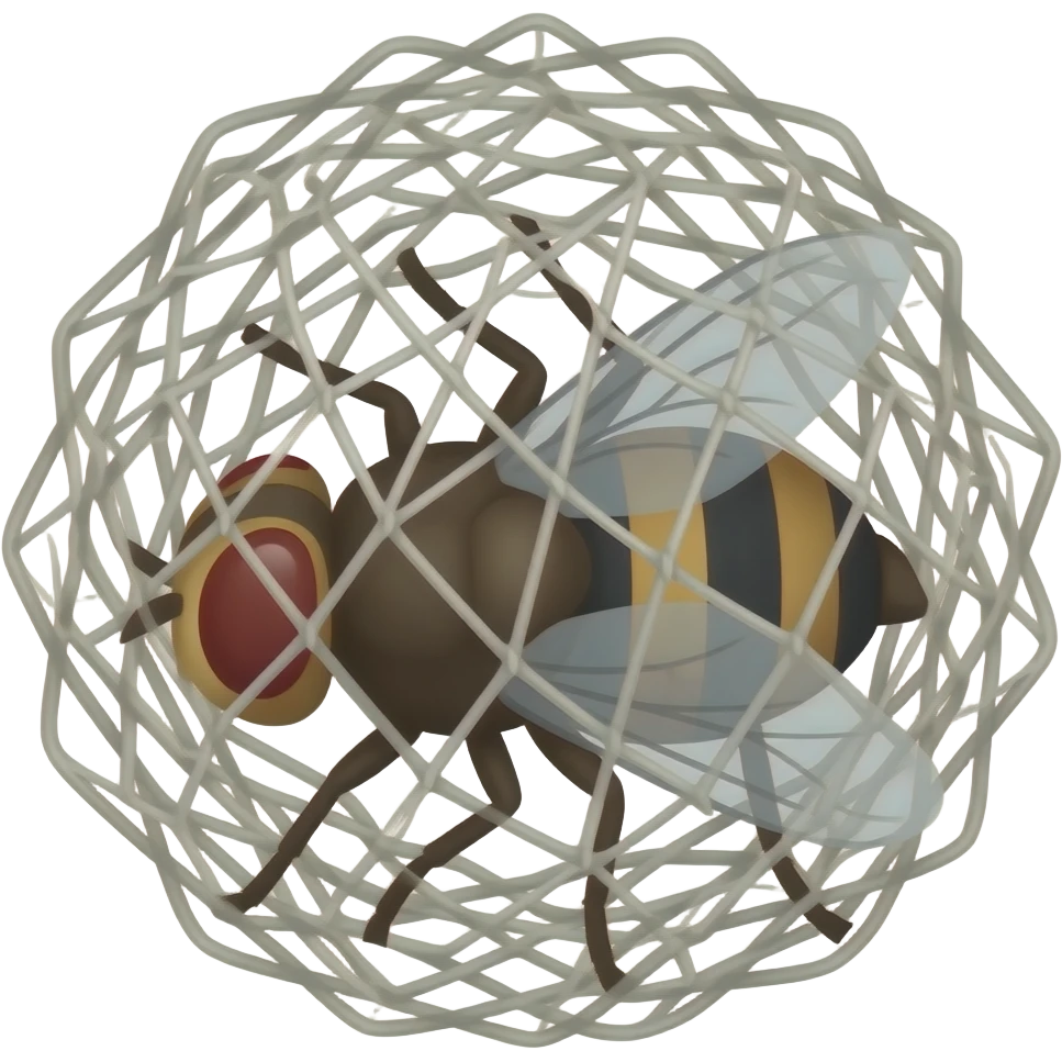 Spider web cocooned wrapped up fly emoji