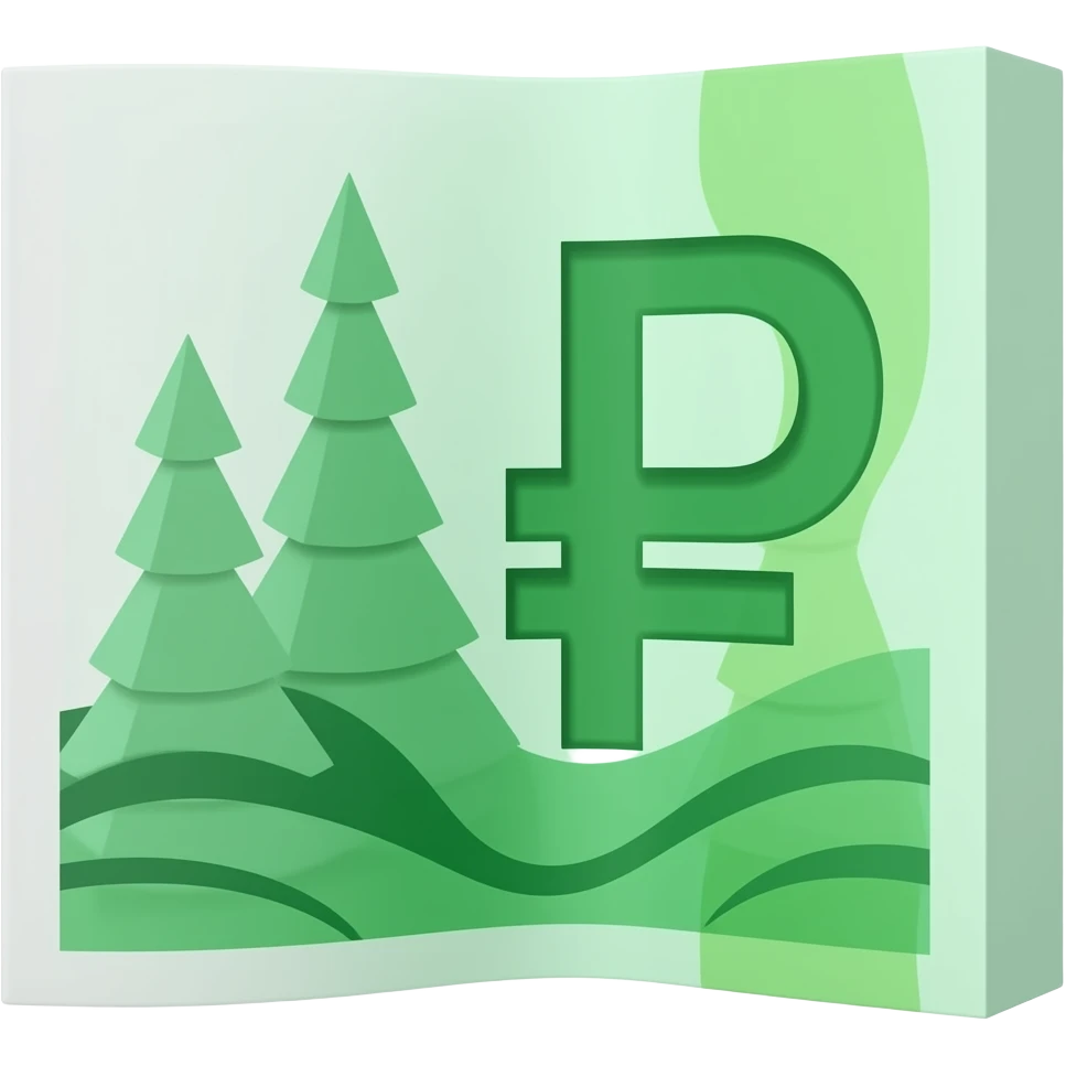 green rubles wavy smooth banknote minimalism emoji 3d perspective emoji