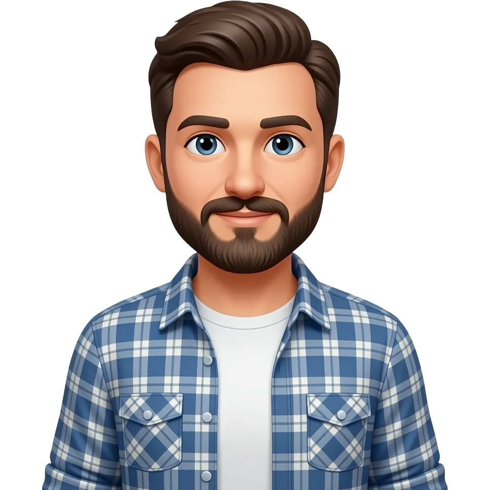 man with casul dress beard and mustach in standing pose emoji