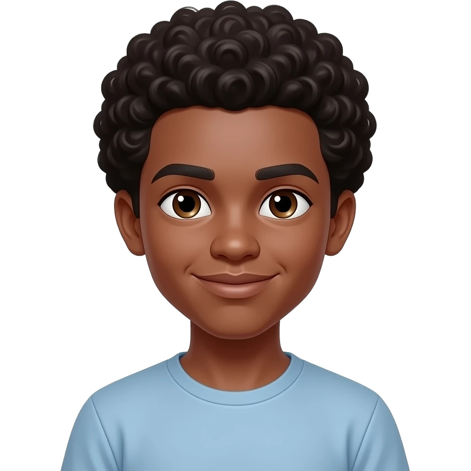 13 year old black guy named noah with a afro. emoji