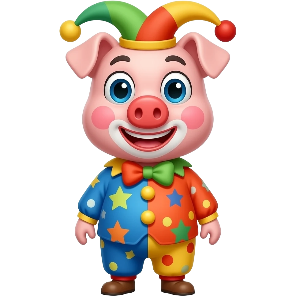 pink girl pig clown emoji