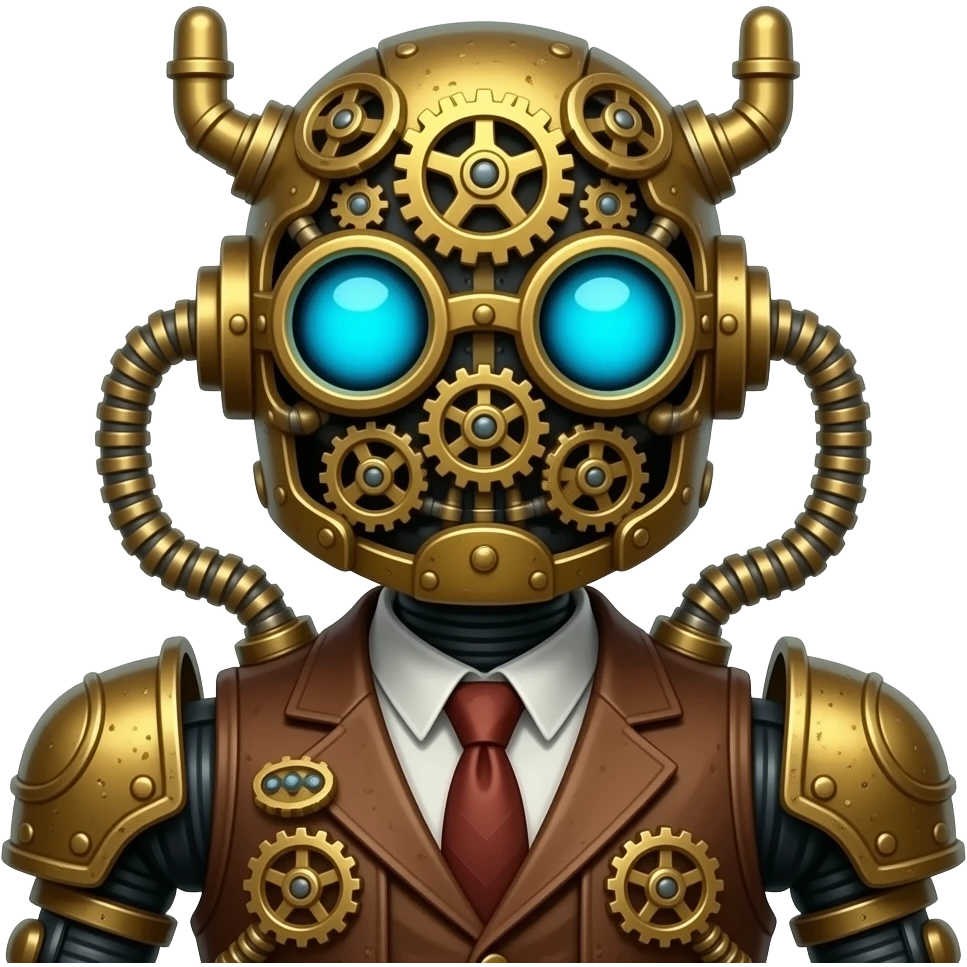 Steampunk sci-fi robot emoji