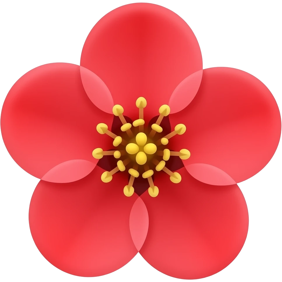 нарисуй цветение Chaenomeles japonica Maulei emoji