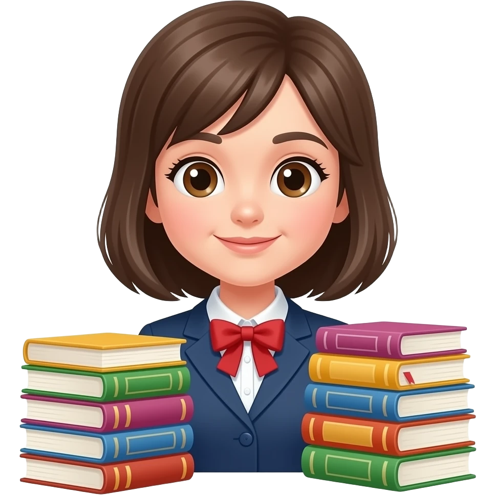 Венздей в стилі вчительки з книгами дівчина emoji