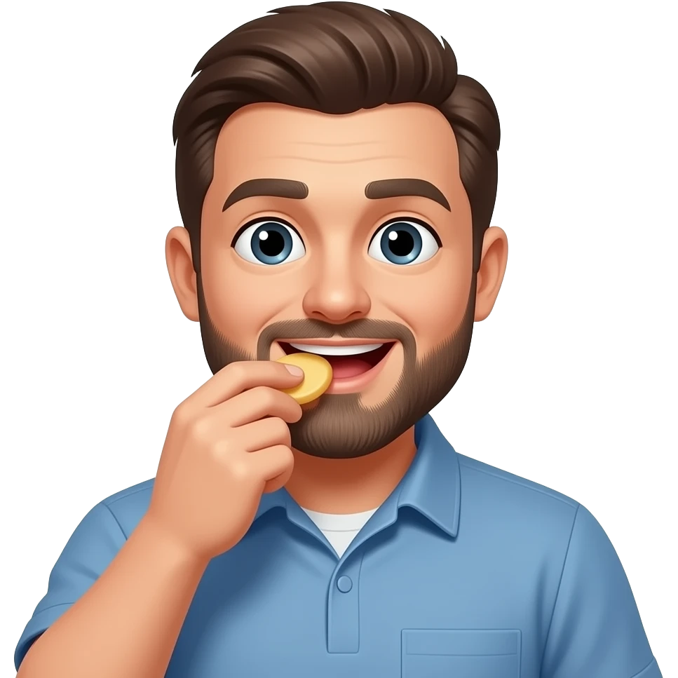 Man eating boob emoji
