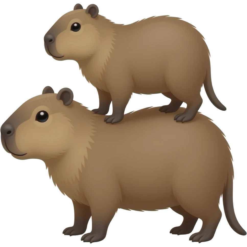 capybara stand on top of capybara emoji