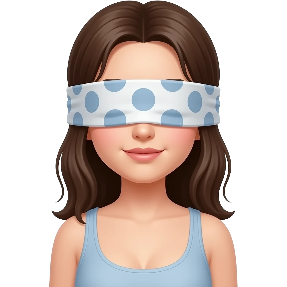 cute blind fold girl with cleavege emoji