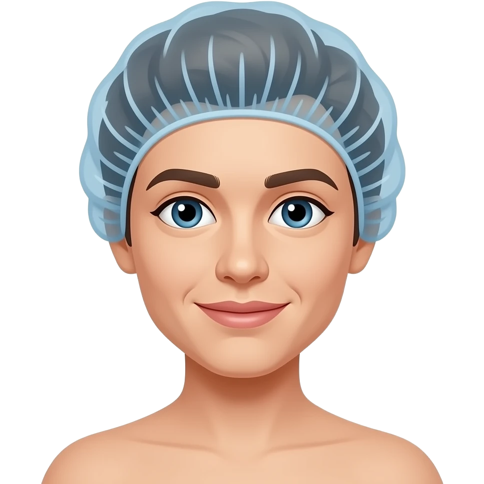 person wearing shower cap emoji