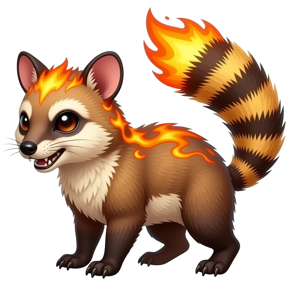 Fiery Handsome Wicked Cool Hot Edgy Badass Numbat-Trico-Civet-Vernid-fusion-hybrid-creature emoji
